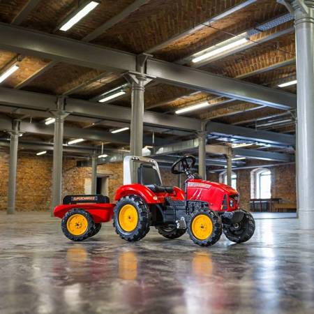  Traktorek Red Supercharger na Pedały z Przyczepką Otwierany 3+ FALK