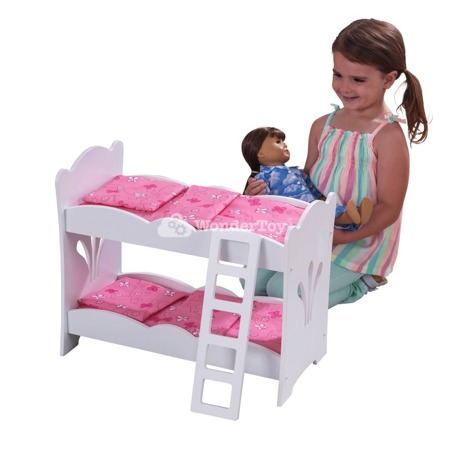 Białe Łóżko Piętrowe dla lalek Lil Doll Kidkraft 60130