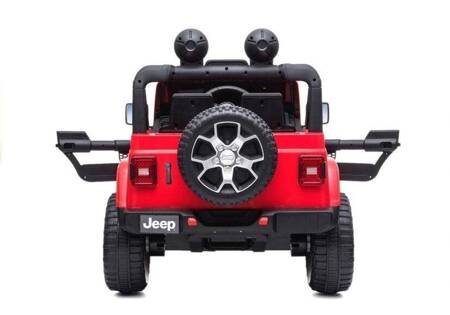 Czerwony Jeep Rubicon 4x4 Auto na Akumulator