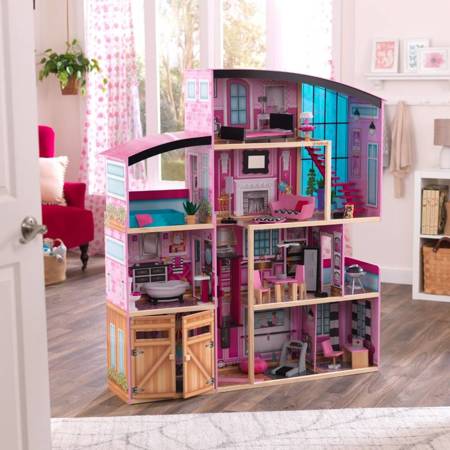 Domek dla lalek - Domek Barbie Rezydencja Shimmer Mansion Jacuzzi Światło i Dźwięk - Kidkraft Premium Series