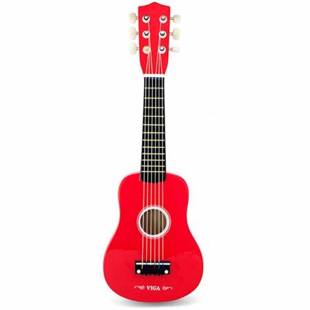 Drewniana Czerwona Gitara dla dzieci  Viga  Toys
