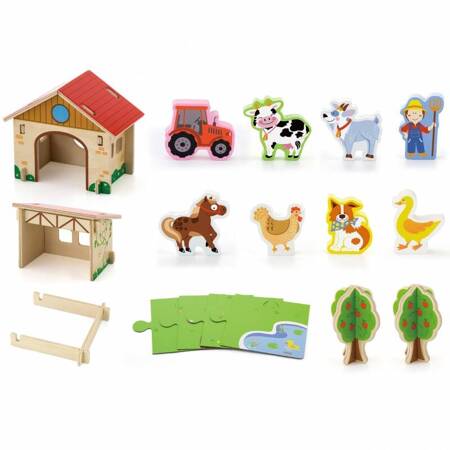 Drewniana Farma dla Zwierząt  Viga Toys