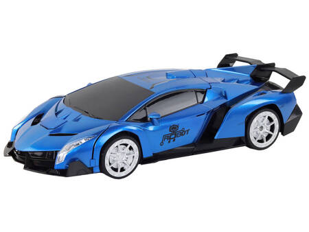 Niebieski Samochód- Robot Transformacja R/C 1:10 Sterowanie Gestami