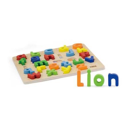 Puzzle Edukacyjne Drewniana Układanka Alfabet Literki Viga Toys