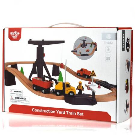 Tooky Toy Drewniana Konstrukcja Budowanie Drogi dla Pojazdów Budowlanych