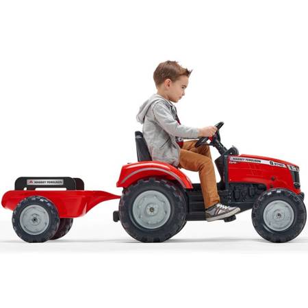 Traktor Red Massey Ferguson na Pedały z Przyczepką FALK 
