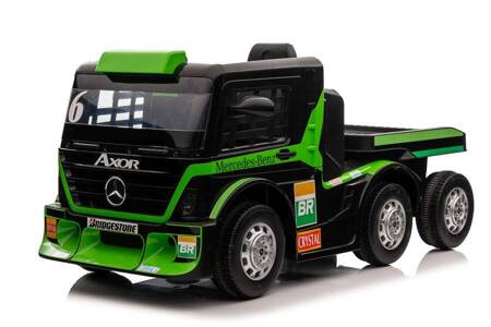 Zielony Mercedes + Naczepa Auto na Akumulator  XMX622B   LCD